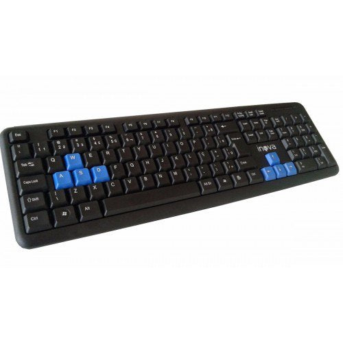 Teclado USB Inova Preto Com Teclas Azuis Key-8385