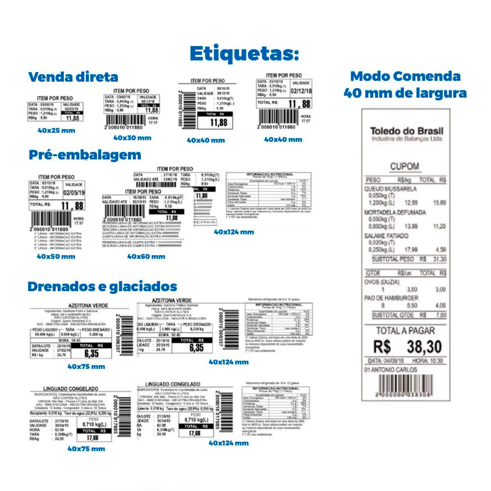 Balança Digital Eletrônica Toledo Prix 4 Uno, Tripla Faixa de Pesagem, Suporte Wi-Fi e Ethernet