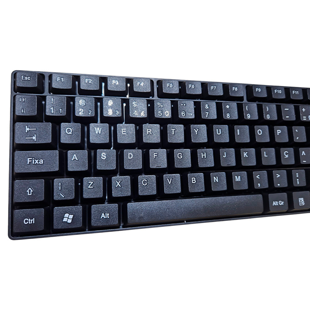 Teclado USB Slim, Plug and Play TCN, ABNT2, 105 Teclas, Cabo 1,7m, TCN950 - Preto