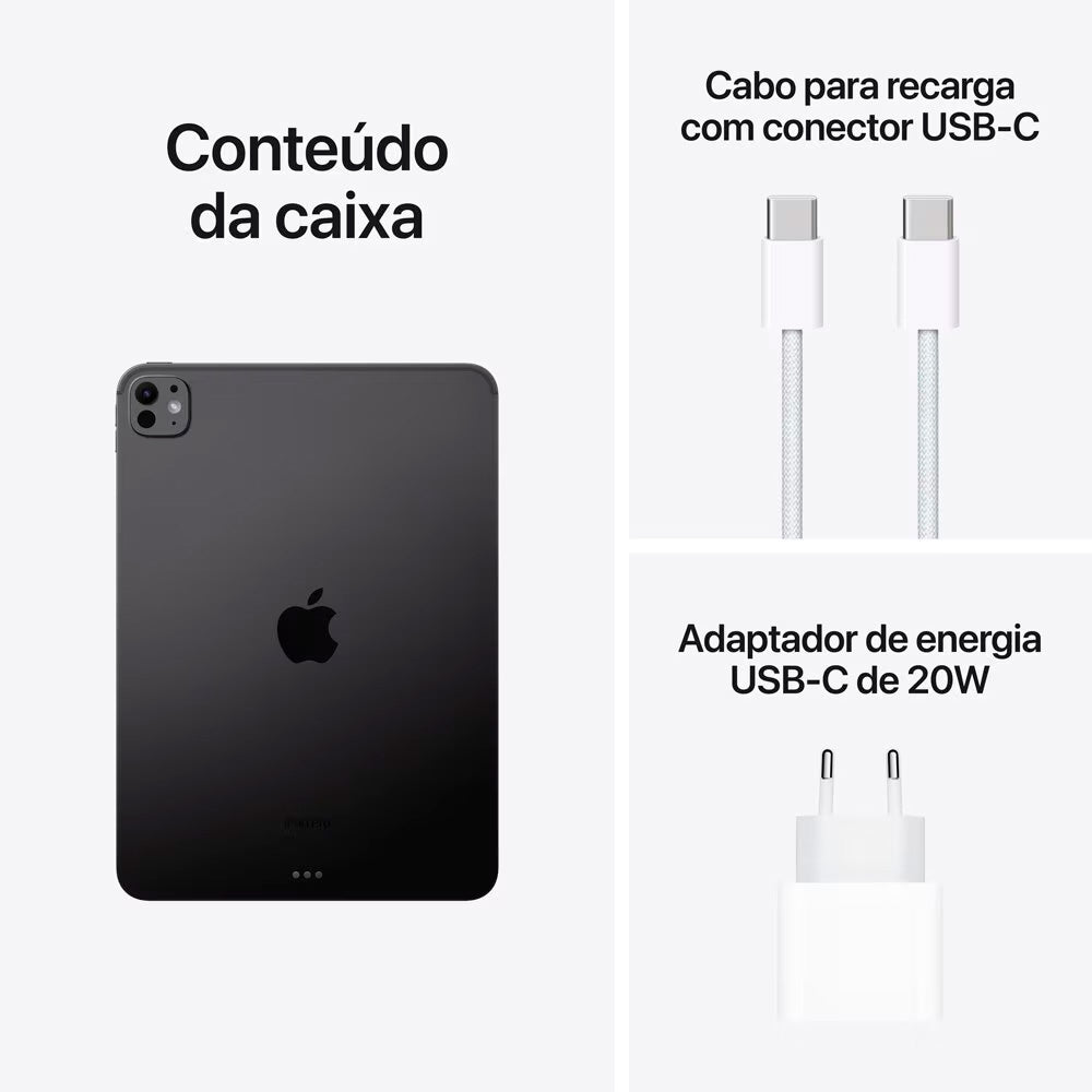 Tablet iPad Pro Apple, Tela 11", 1TB, Chip M4, Wi-Fi, Câmera Traseira 12MP, iPadOS 17