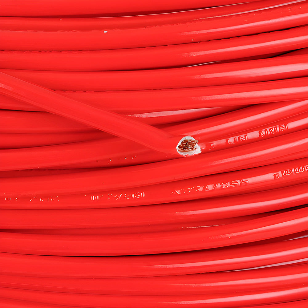 Rolo de 100 Metros, Cabo Flexível Fio Elétrico Megatron 6MM 750V - Vermelho
