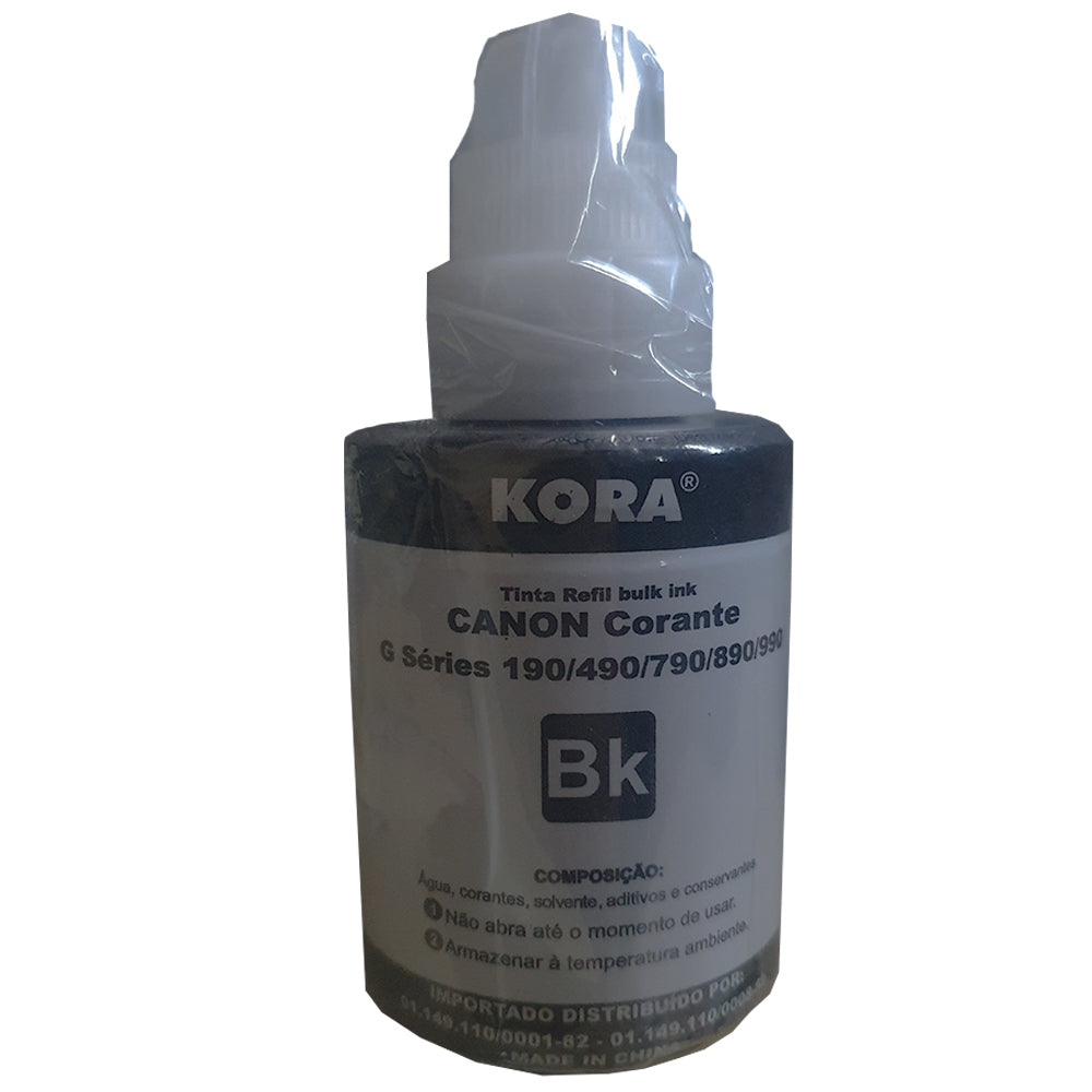 Refil Tinta Bulk Compatível Canon G 190,490,790,890,990 Bk, Preto 135 ML Kora - MasterPrint