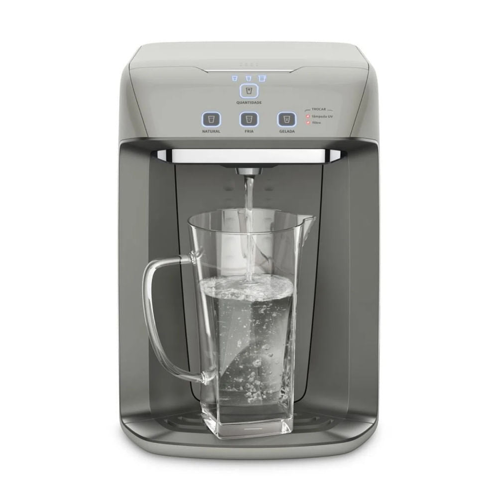 Purificador Água Electrolux PA31G 3 Temperaturas Gelada/Fria/Natural, Filtro Acqua Clean, UV 99% Germes, Bivolt, Cinza