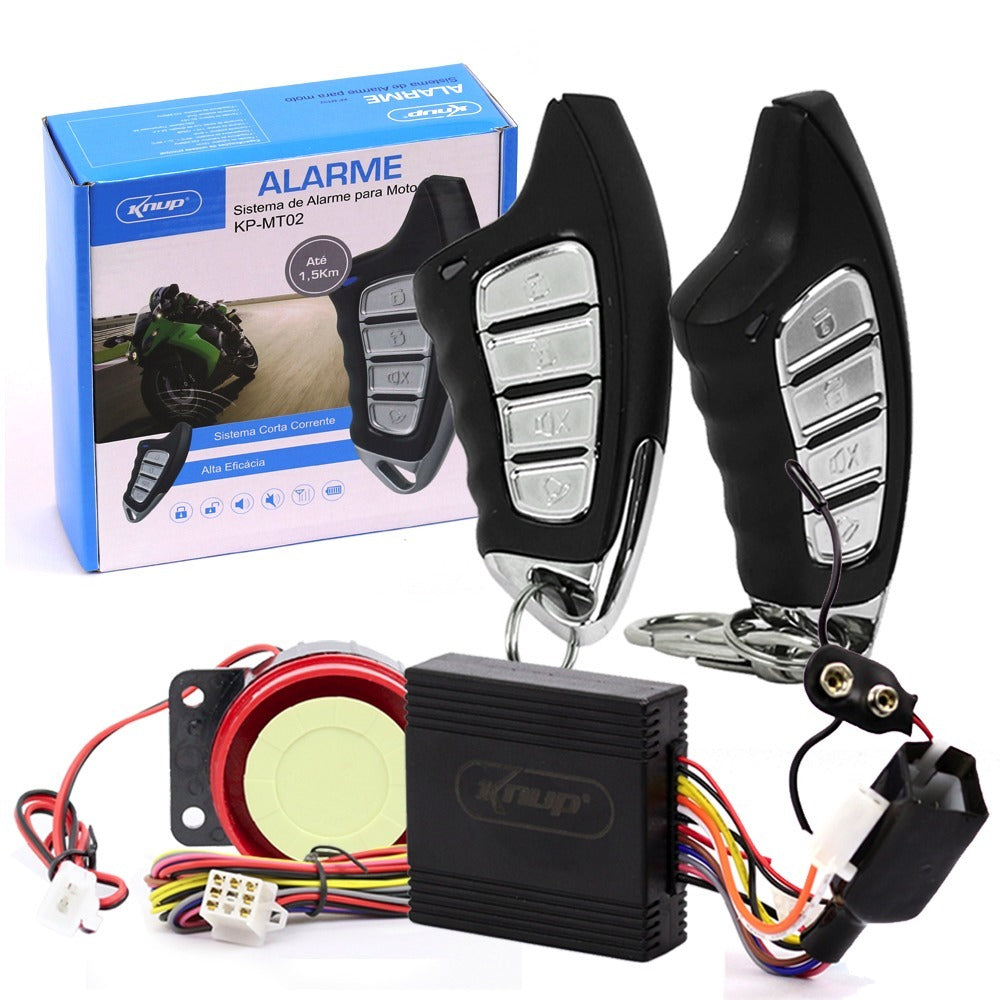 Sitema de Alarme Para Moto Universal Liga Partida Knup Kp-MT02