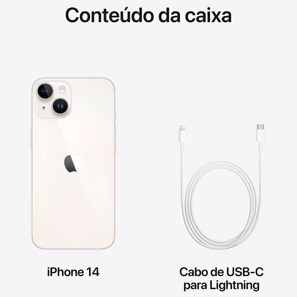 iPhone 14 Apple Estelar 256GB Tela 6,1” Camera 12MP iOS 5G