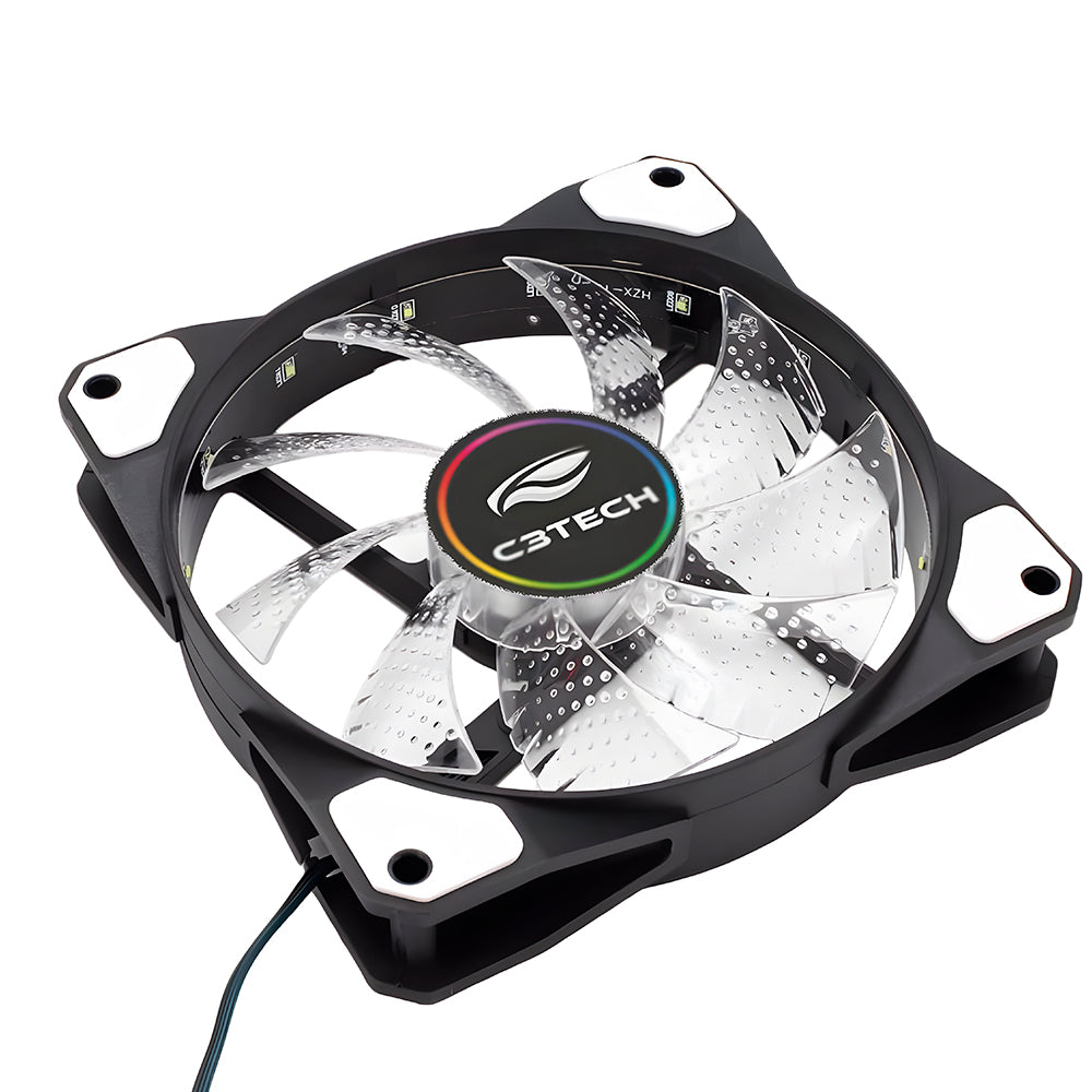Cooler Fan F9-L110M Multicores Gaming, Com LED 120mm, Molex C3Tech - Preto