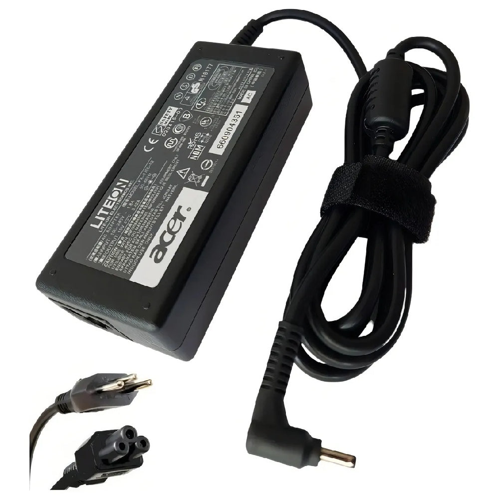 Fonte Para Notebook Compatível Acer, 19v, 3.42A, Plug Pino Fino 3,0mm x 1,0mm