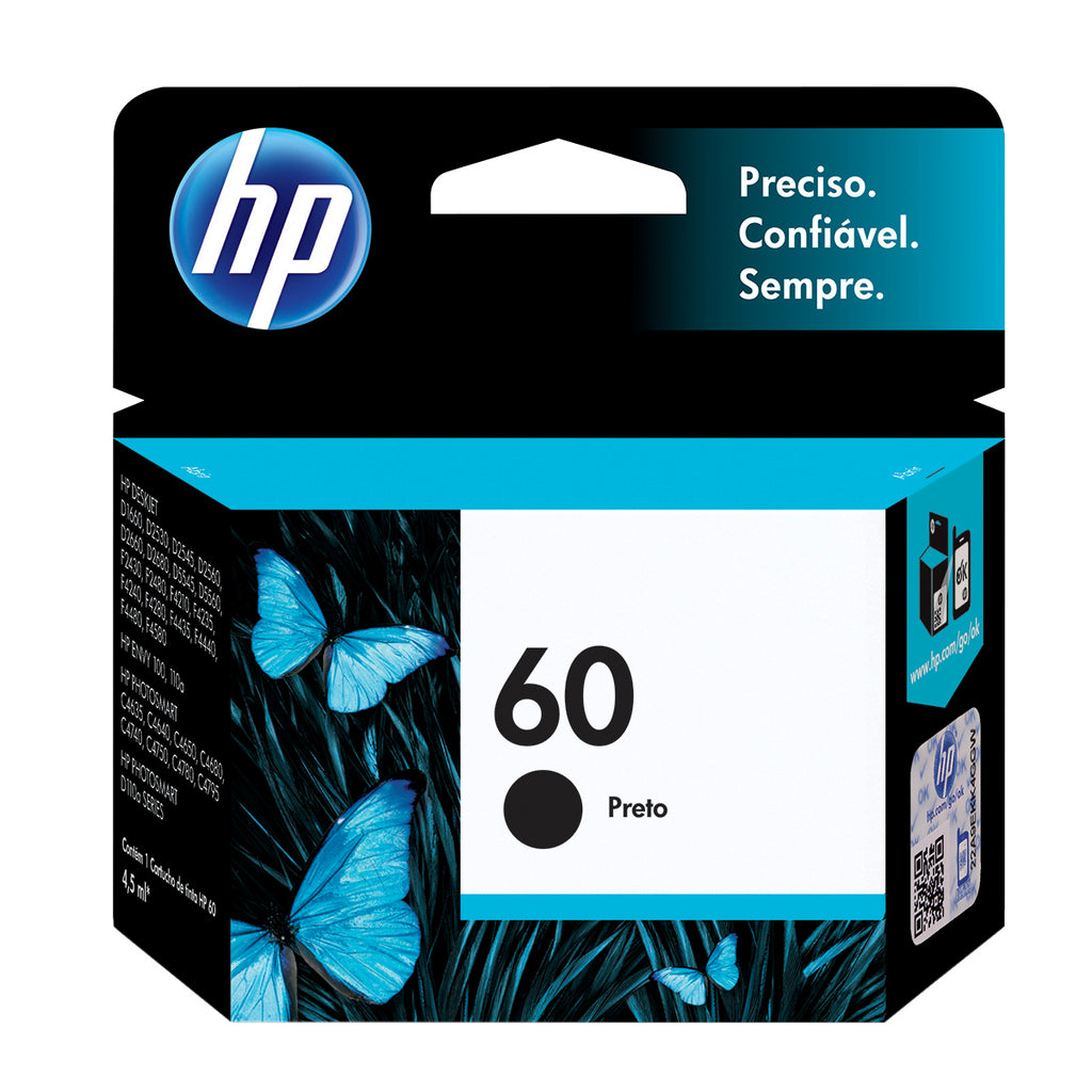Cartucho Hp 60 Preto Cc640wb Original Rende Até 200 Paginas