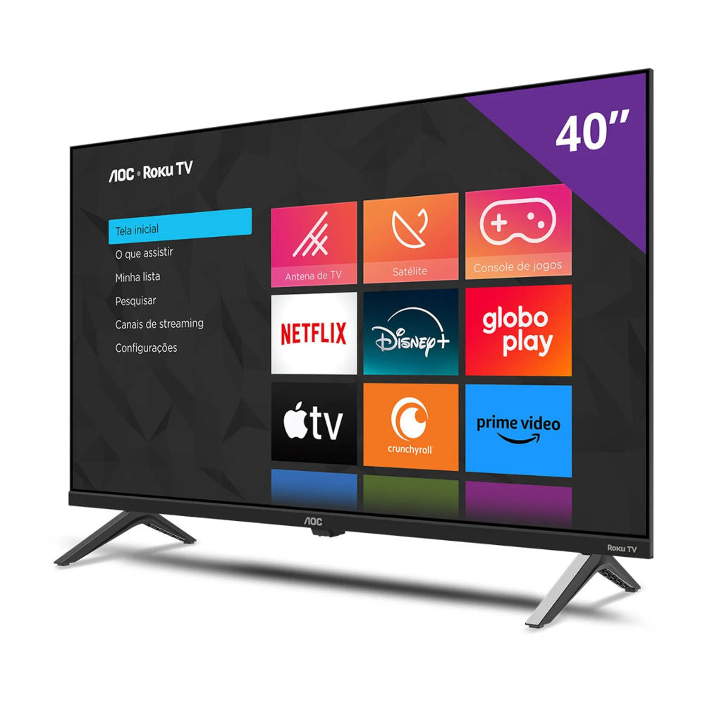Smart TV AOC Roku 40" Full HD, DLED, Wi-Fi, HDMI, USB, Processador Quad-Core – 40S5045/78G