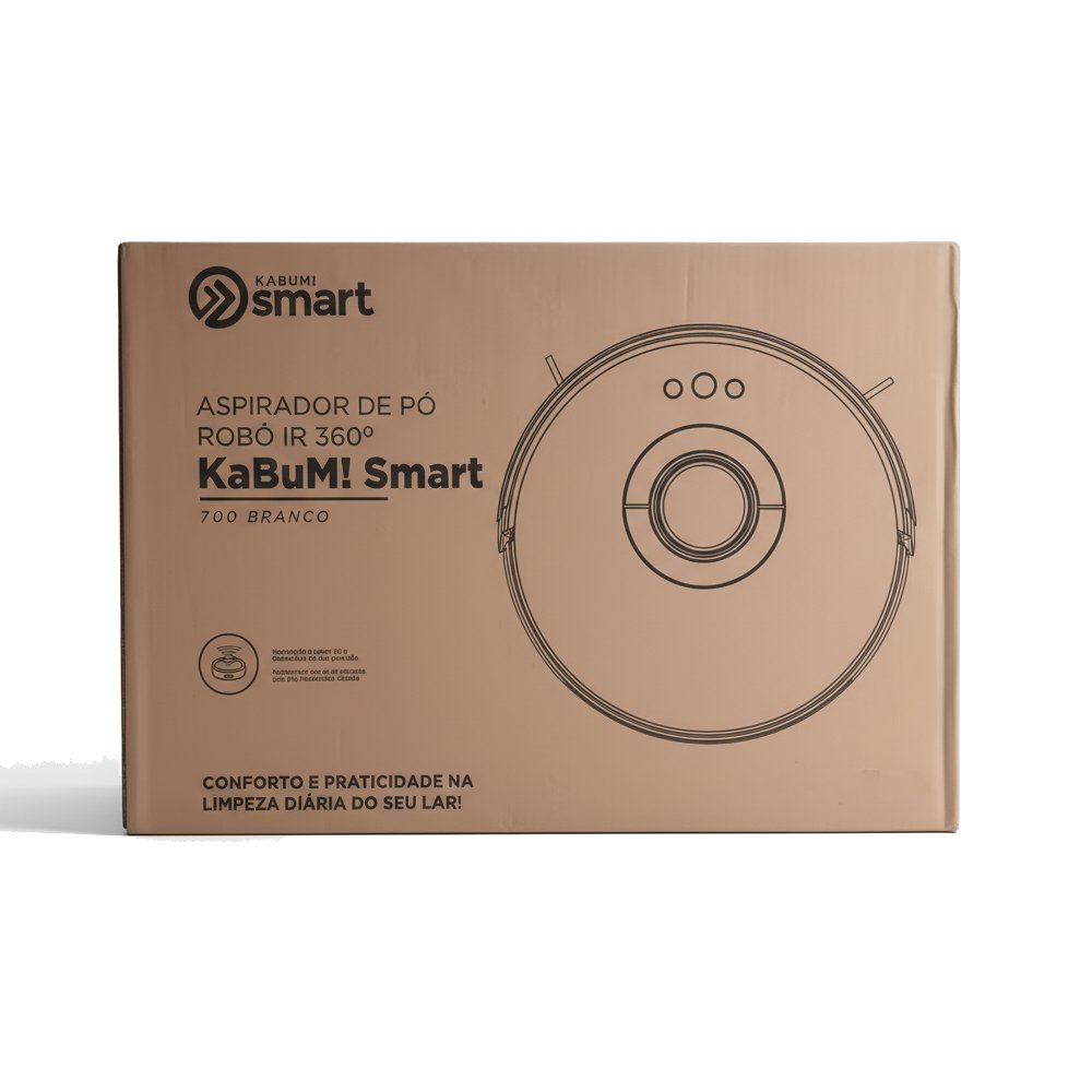 Robô Aspirador de Pó KaBuM! Smart 700, Aspira e Passa Pano, Compatível com Google Assistant e Alexa XR500 Bivolt - Preto