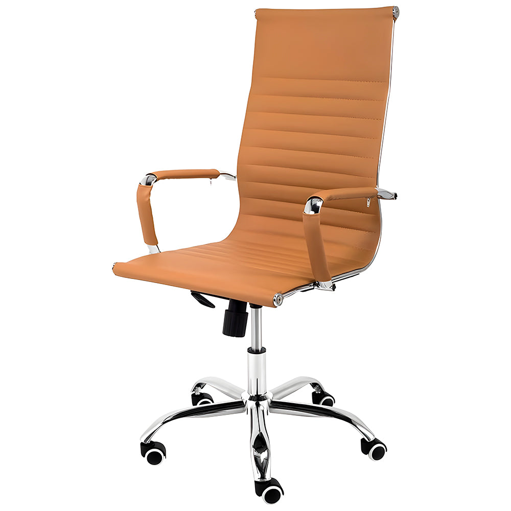 Cadeira de Escritório Presidente Com Função Relax e Base Giratória Moob Boston (Caramelo)