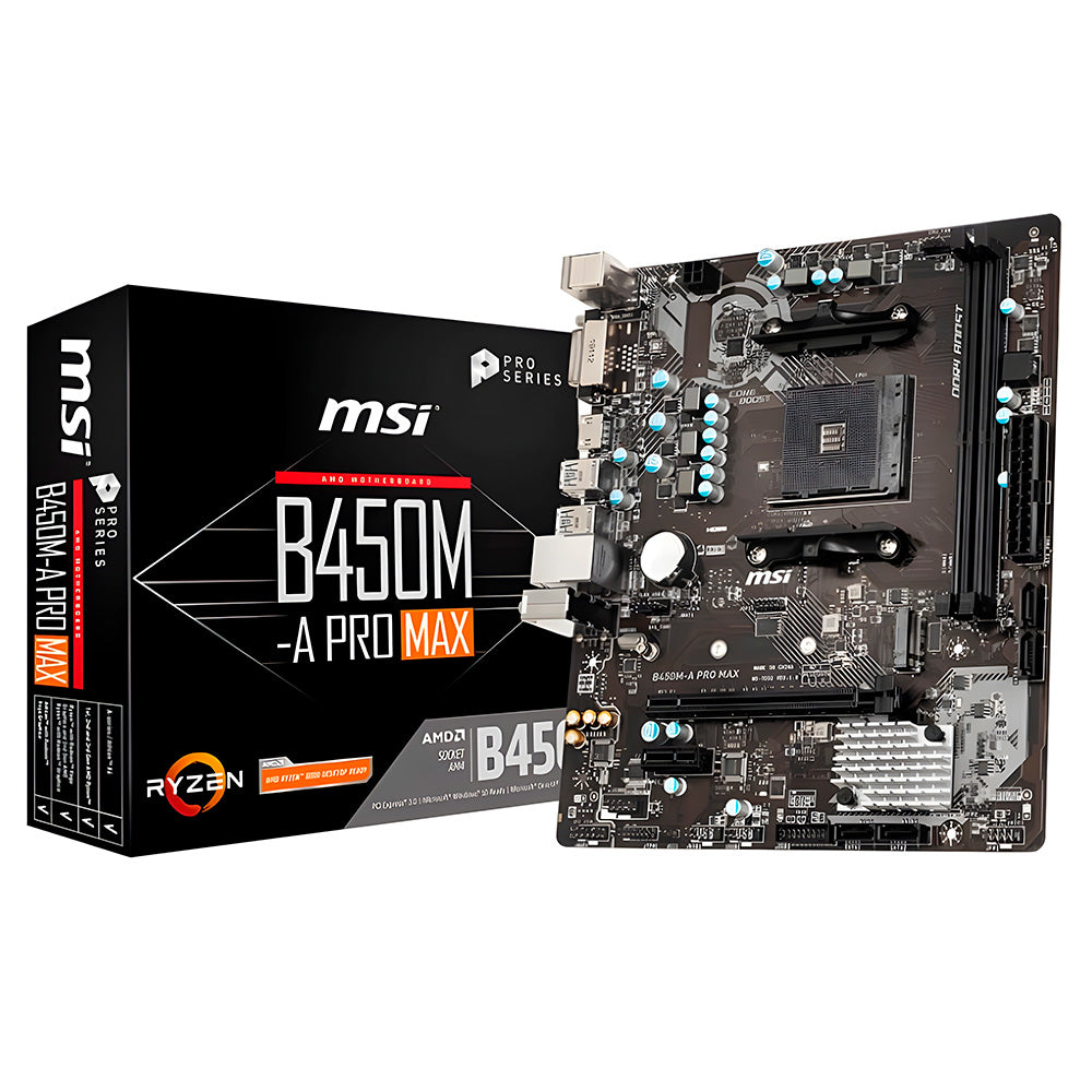 Placa Mãe MSI B450M-A Pro Max, AMD AM4, Micro-ATX, DDR4