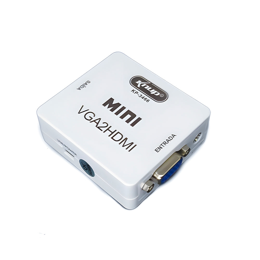 Conversor de Audio e Video VGA para HDMI 1080P KNUP - KP-3466