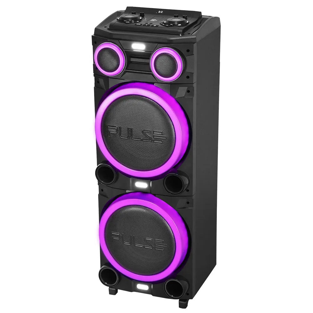 Caixa de Som Pulse SP516 Torre Double 12", 2700W, Bluetooth, USB/SD, Rádio FM, Bateria Recarregável