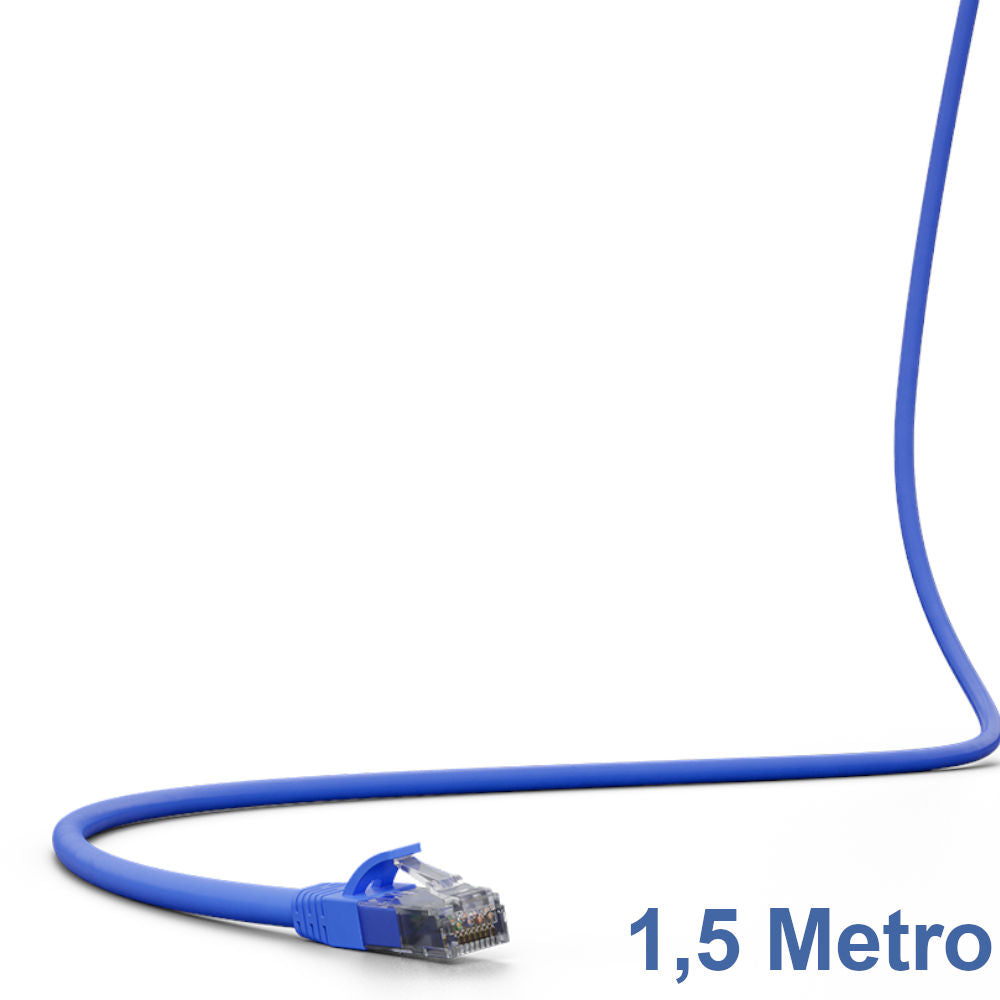 Cabo de Rede Patch Cord CAT.6 Intelbras IMPACT GIGA UTP 4P Azul 1,5 Metro, 100% Cobre, Intelbras