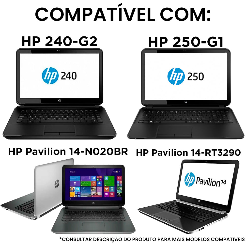 Teclado Notebook Compatível Com HP G3-246, HP 14-D028, Com Frame, Preto