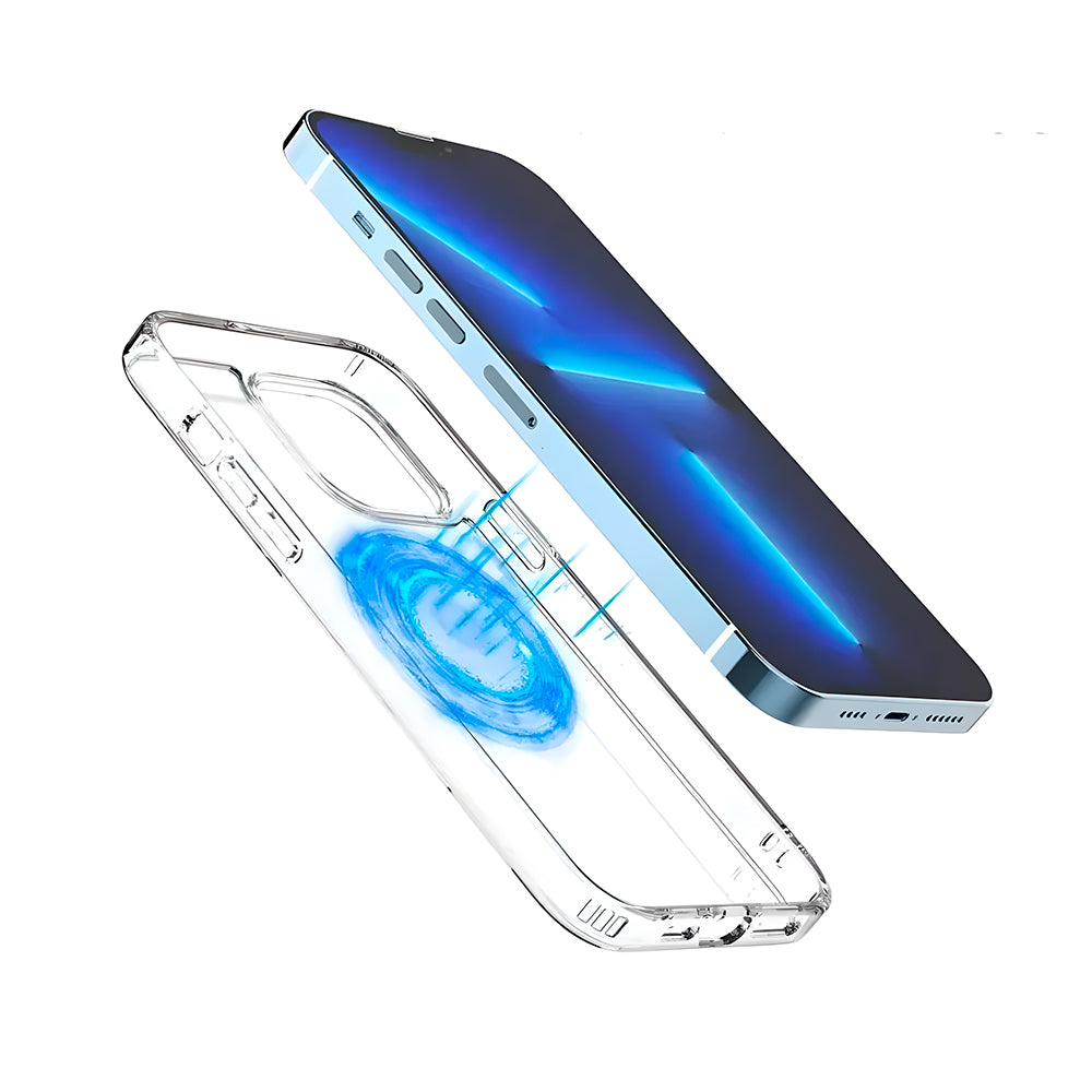 Capa Transparente, Com Suporte Para Carregamento Magnético, Para iPhone 16 Pro