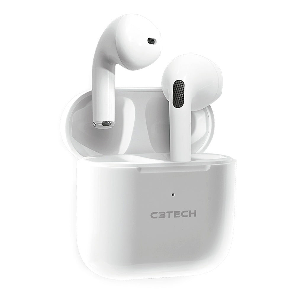 Fone de Ouvido C3Tech Sem Fio Bluetooth 5.1 EP-TWS-21WH, Branco