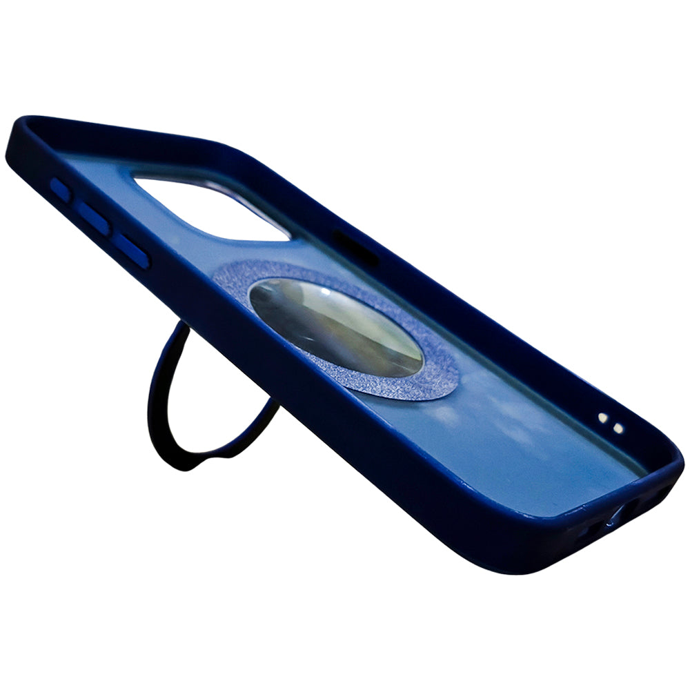 Capa Para iPhone 15 Pro Max, Suporte Para Carregamento Magnético, Azul, BGM