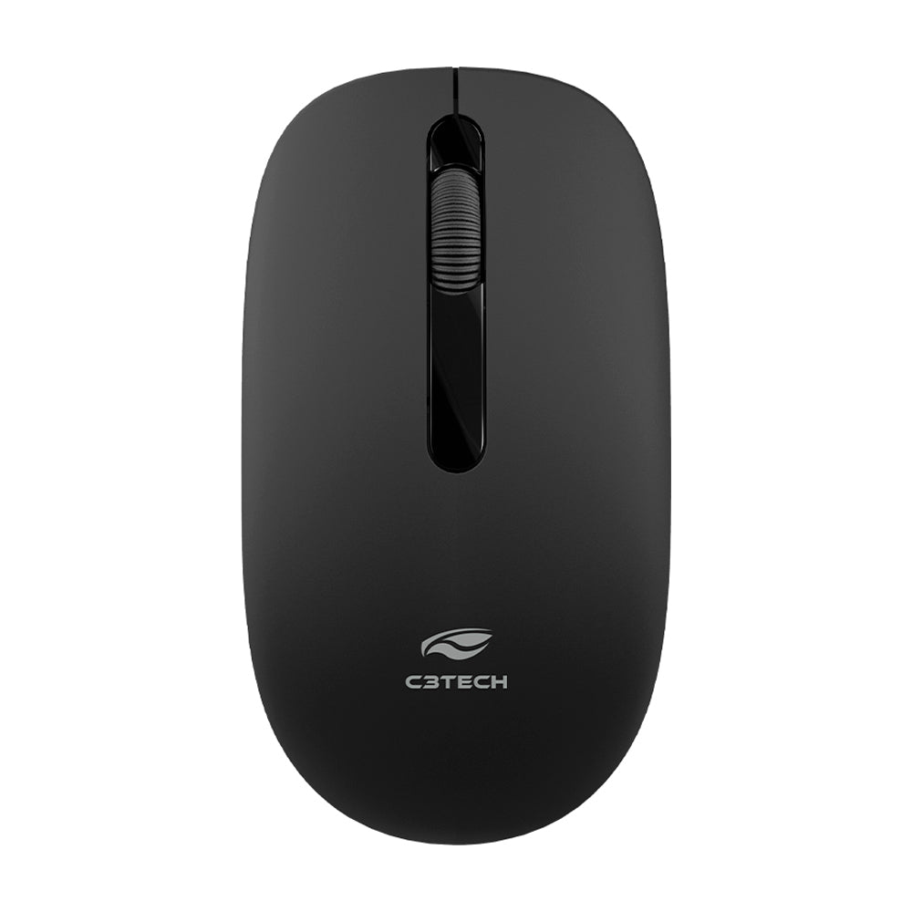 Mouse Sem Fio, 2.4GHz, 1.200 DPI, M-W15BK, C3Tech, Plug And Play, Preto