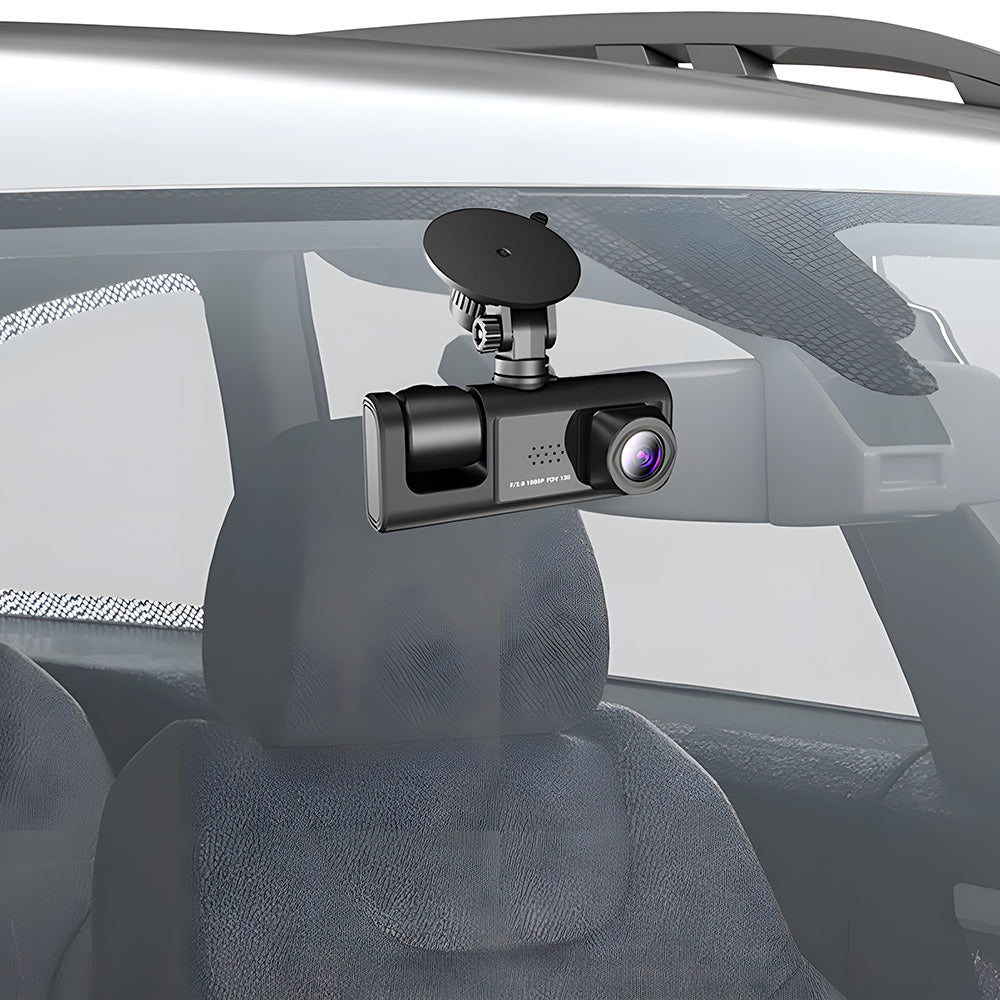 Câmera Dash Veicular, Full HD 1080P, Visão Noturna, Ângulo Amplo 170 Graus, Preto