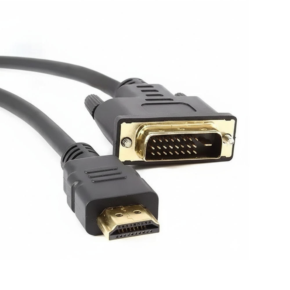 Cabo Conversor DVI 24+1 Macho para HDMI Macho 1.5 Metro KNUP, KP-YP5009, Banhado a Ouro