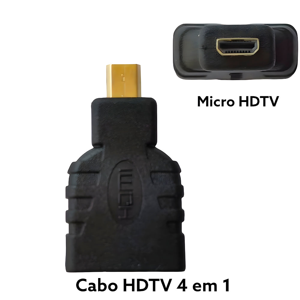 Kit Cabo HDMI 3 Em 1 HDTV Com Adaptadores Mini e Micro, IT-Blue - LE 6623