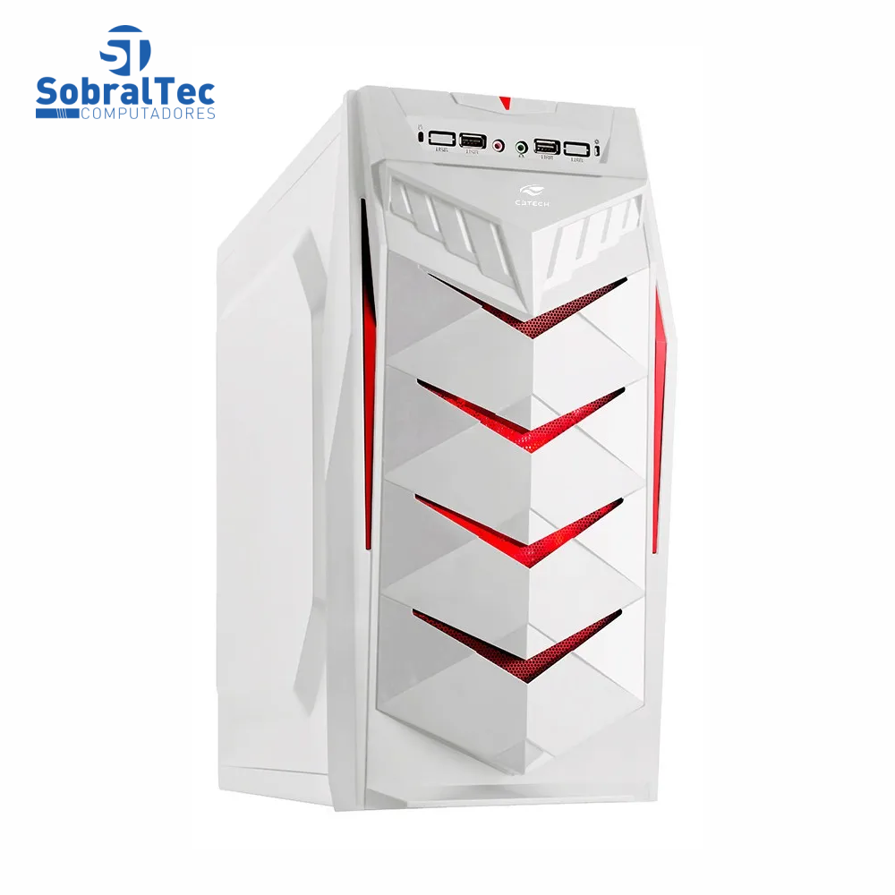 Gabinete Gamer Atx Mid Tower Branco Sem Fonte C3tech Mt-g70wh