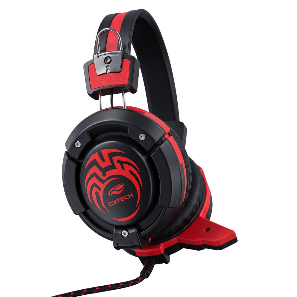 Fone Com Microfone Game Flycatcher PH-G10BK com Led Vermelho C3Tech