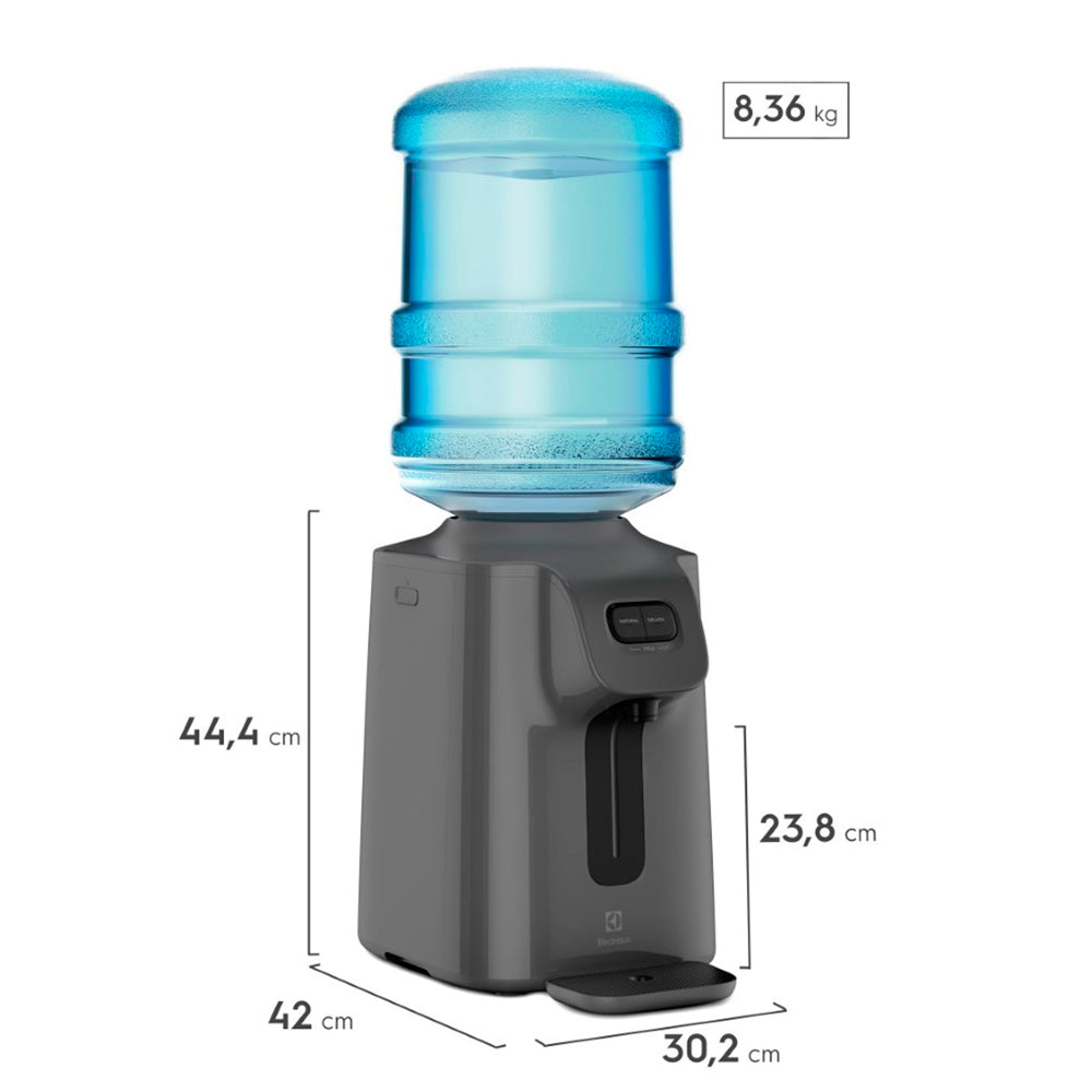 Bebedouro Electrolux Água Gelada, Fria e Natural com Compressor Cinza BC01X 220V