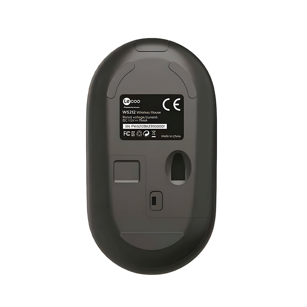 Mouse Óptico Sem Fio, Lenovo Lecoo, WS212, 1.600 DPI, 4 Botões, Preto
