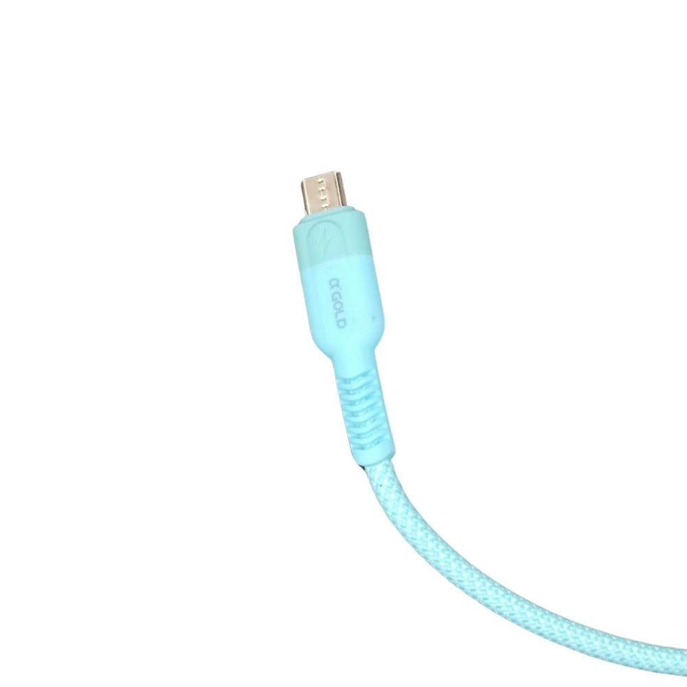 Cabo USB Para Micro USB, Carregamento Rápido, 1 Metro de Comprimento, CB103-1, A'Gold - Azul