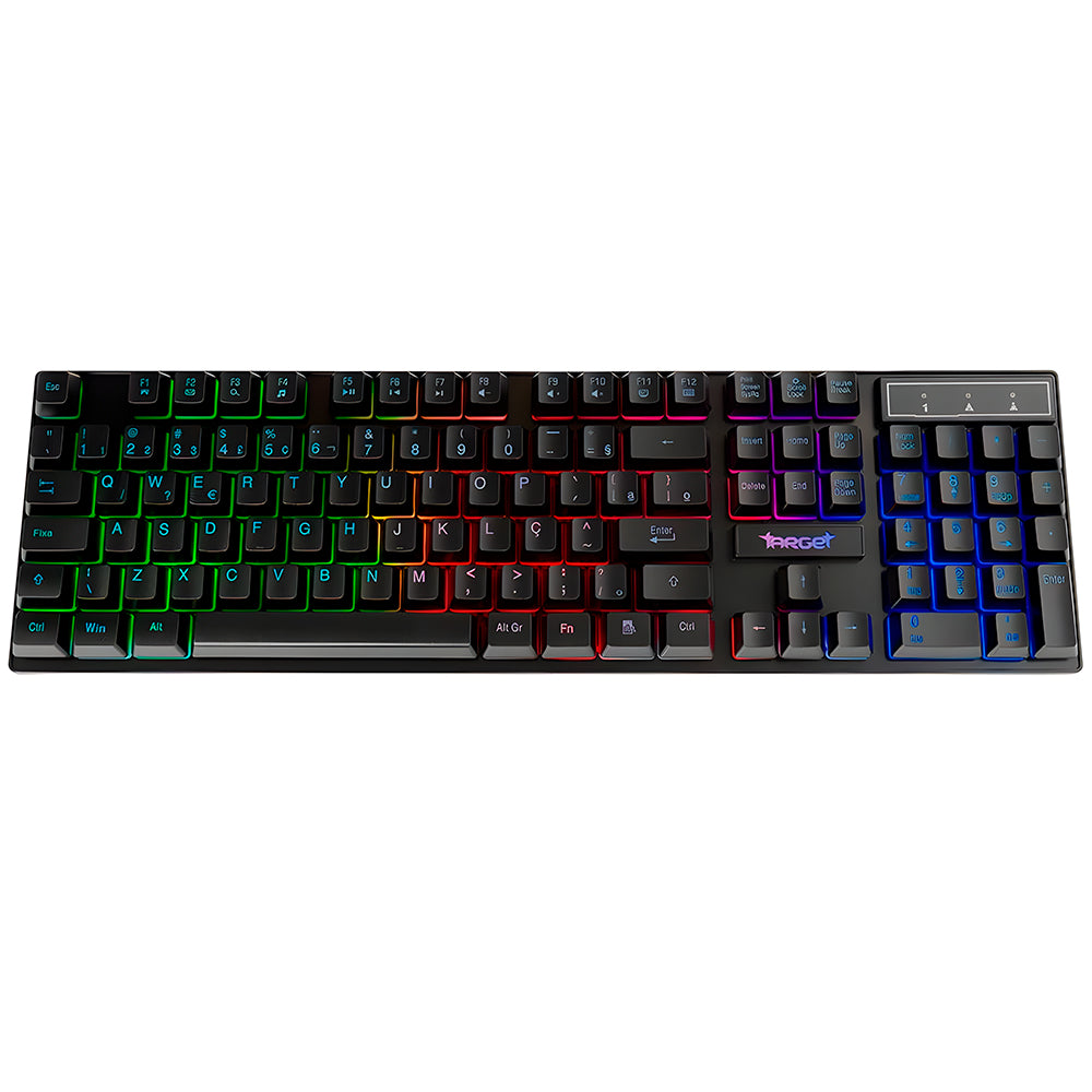 Combo Gamer TGT Ariete 4x1, Rainbow, Teclado ABNT, Mouse 1.600DPI, Mousepad Pequeno, Headset Drivers 40mm, TGT-ART-RBW01