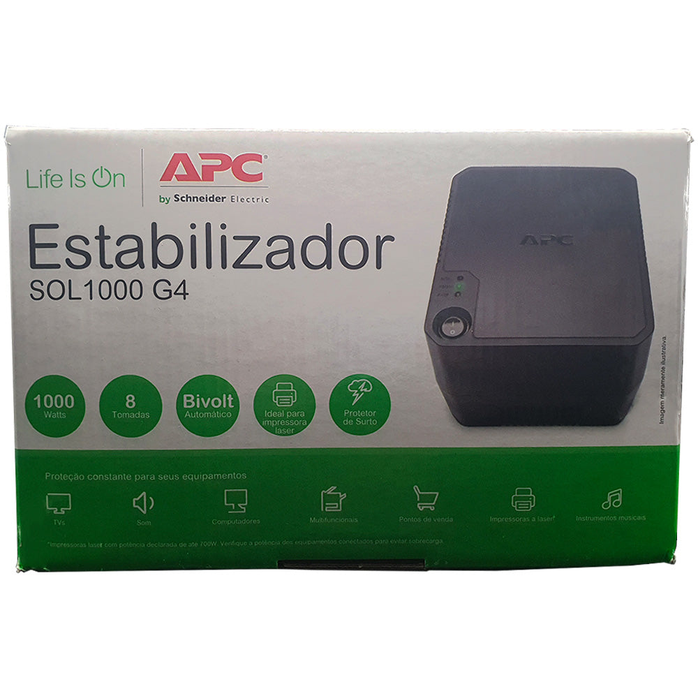 Estabilizador APC SOL 1000 G4 1000W, Bivolt/115V Voltage Regulator (SOL1000G4BI-BR)