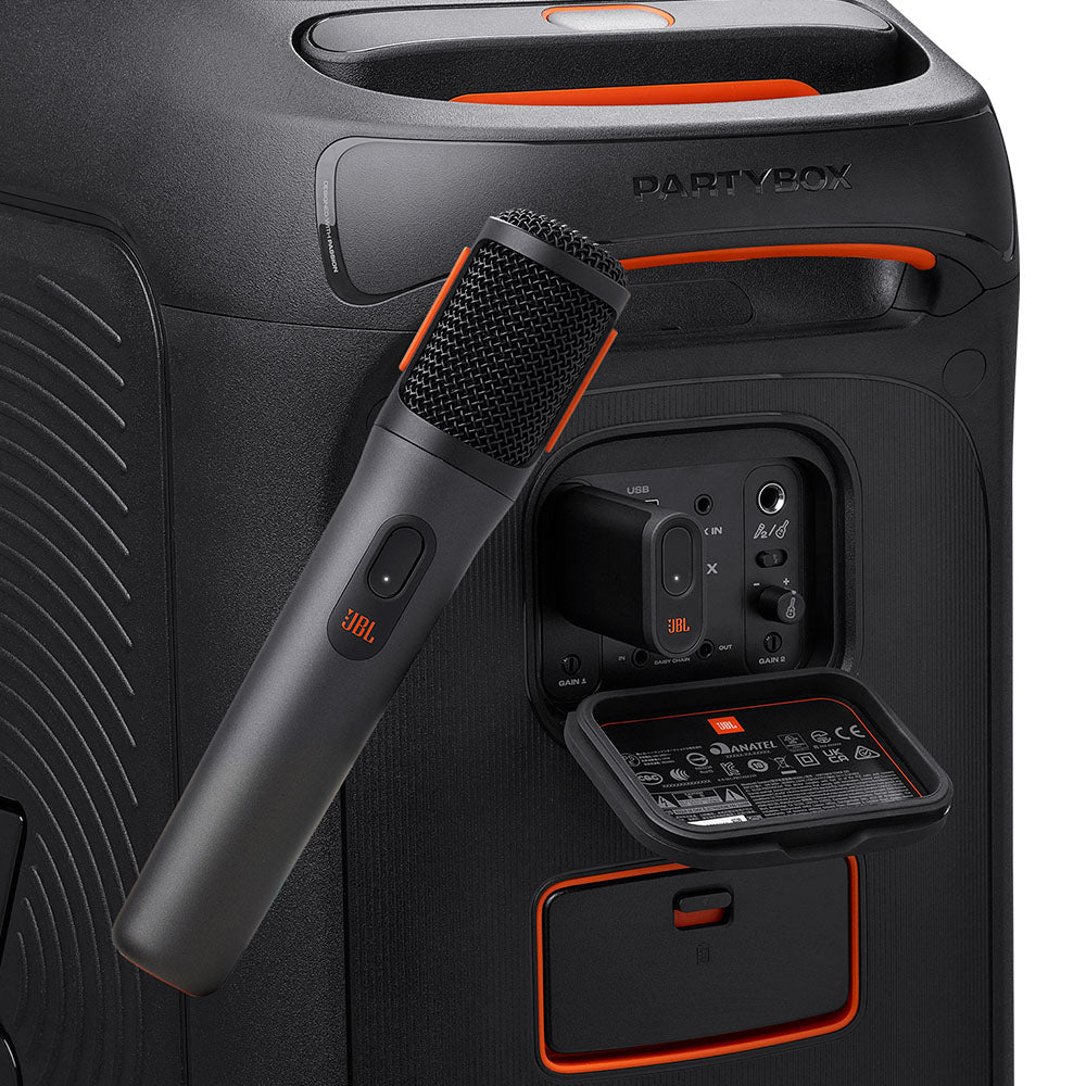 Par de Microfone Sem Fio, JBL PartyBox Wireless Mic, Receptor UHF de Canal Duplo, JBLPBWIRELESSMIC - Preto