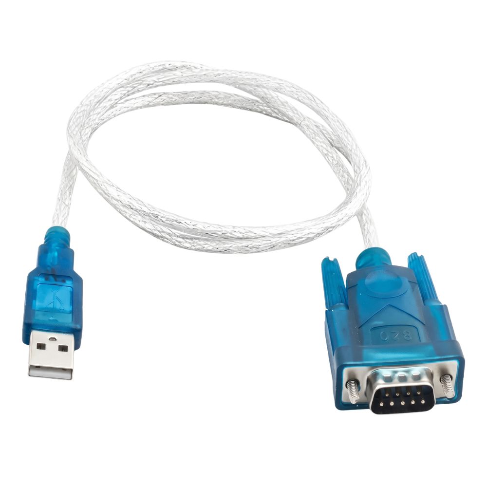 Cabo Adaptador Usb 2.0 Serial Conversor Rs232 Db9 9 Pinos Azul Transparente