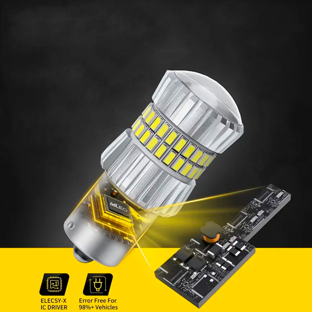 Kit Lâmpada LED CANbus, Para Lanterna Traseira do Carro, 12V, Soquete 7443, W21, 5W, Luz Amarela