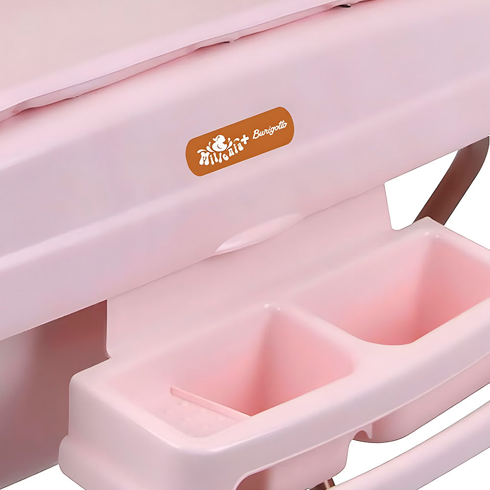 Banheira Millenia Burigotto , Com Suporte Trocador Burigotto, Mon Amour - Rosa