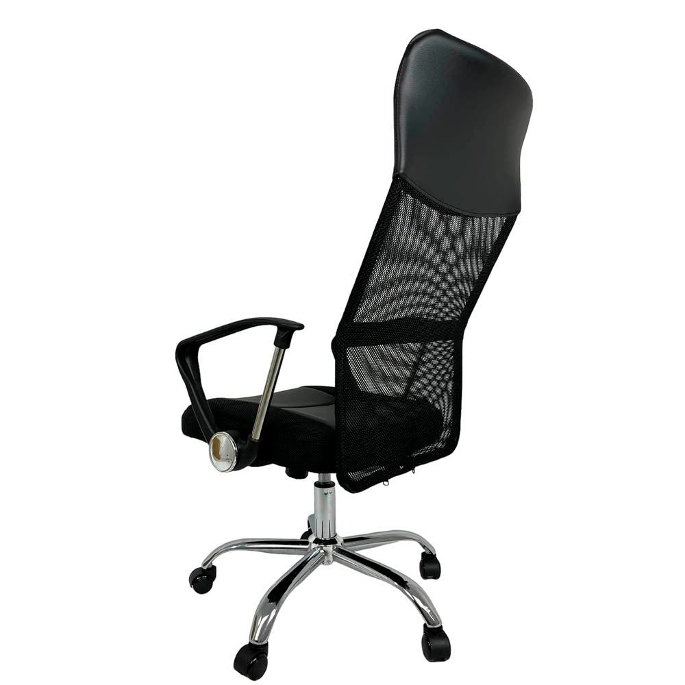 Cadeira Para Escritório Diretor Giratória Ergonômica em Tela Mesh Rohden, Home Office RHO-165,Preta