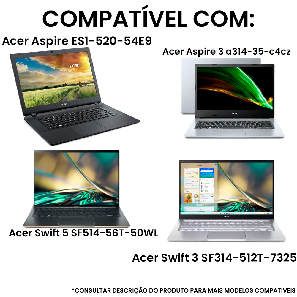 Bateria Notebook Compatível Acer Aspire A515-51-52CT AC14B18J AC14B8K - Polimero-11.4V 3.600mAh 41Wh- Black