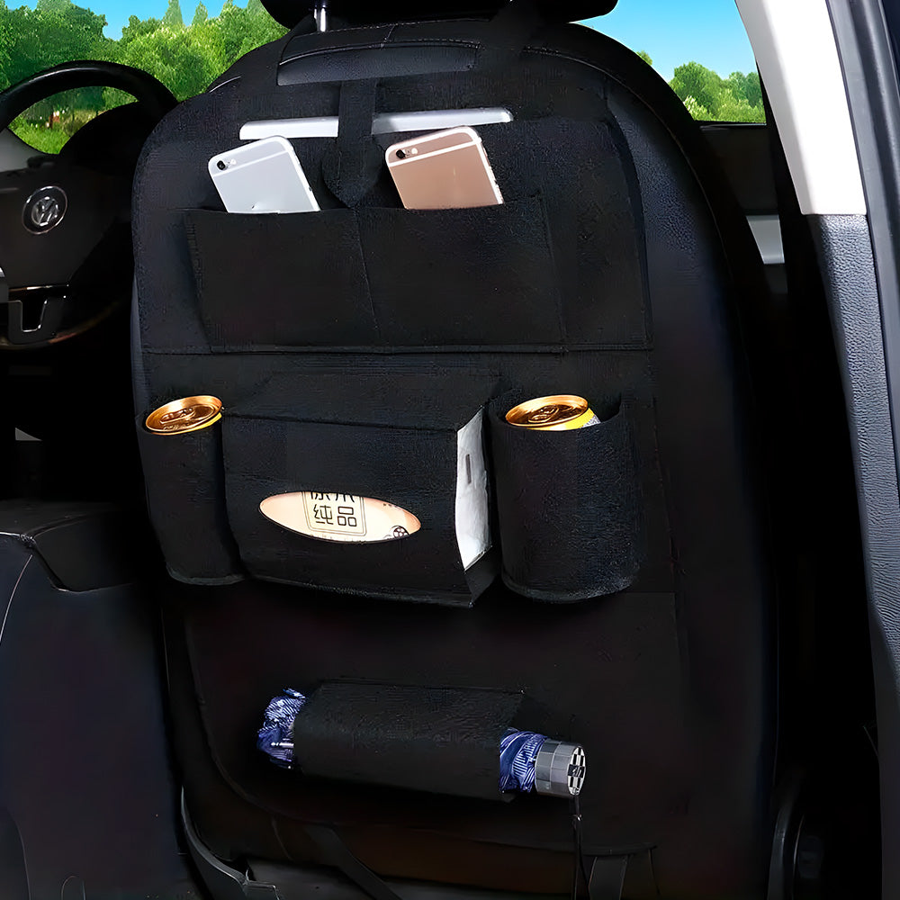 Capa de Encosto Veicular, Guarda Objetos, Multiuso, Universal, Preto