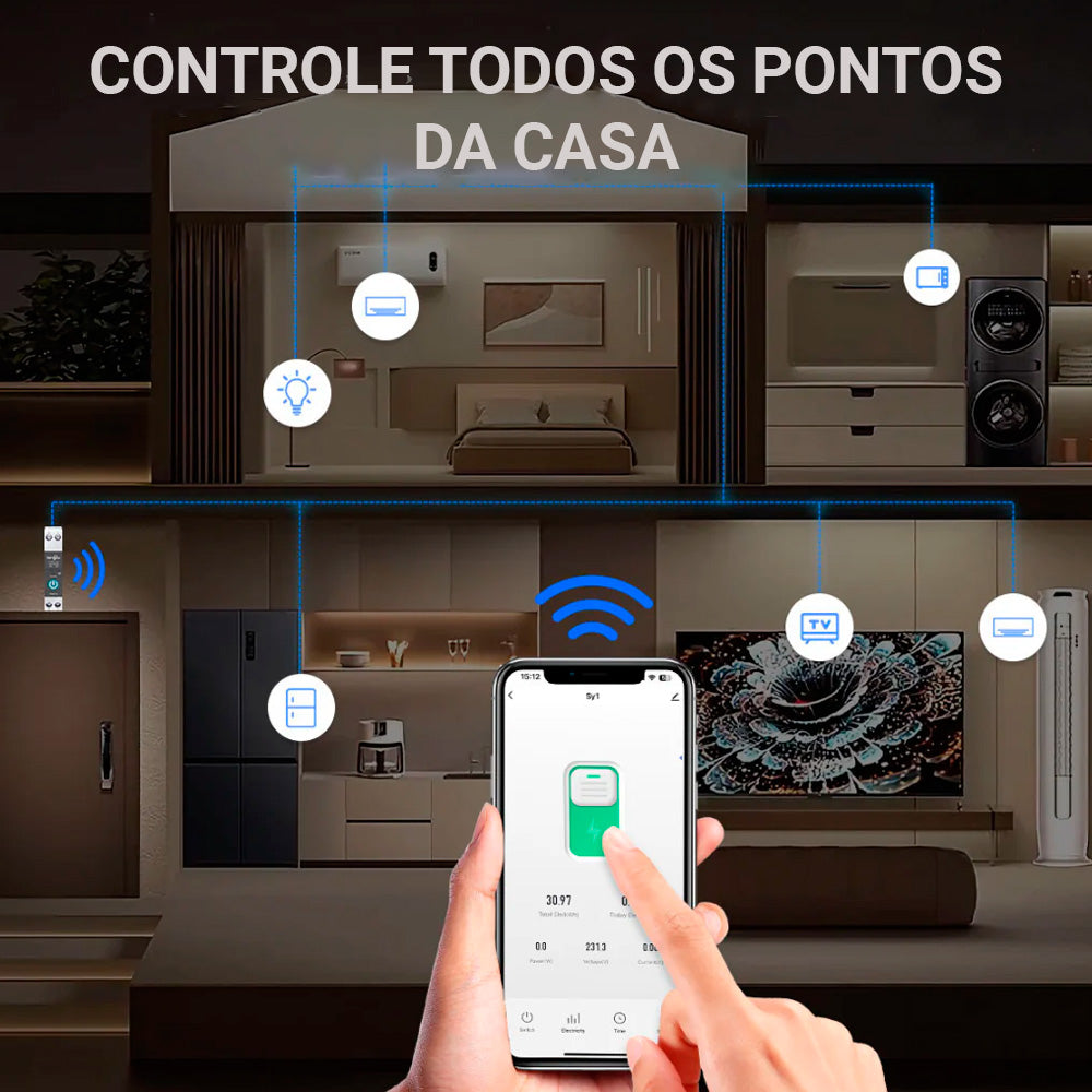 Disjuntor Inteligente 20A, Zigbee 3.0, Compativel Com Google Assistant e Alexa, Sem Medição, TO-Q-SY1-JZT