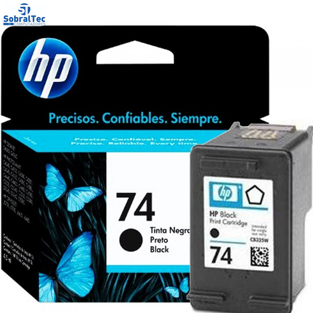 Cartucho de Tinta Hp 74 Cb335wb Preto | Photosmart C4480 C4280 C5280 | Original 4,5ml Rende Até 200 Paginas