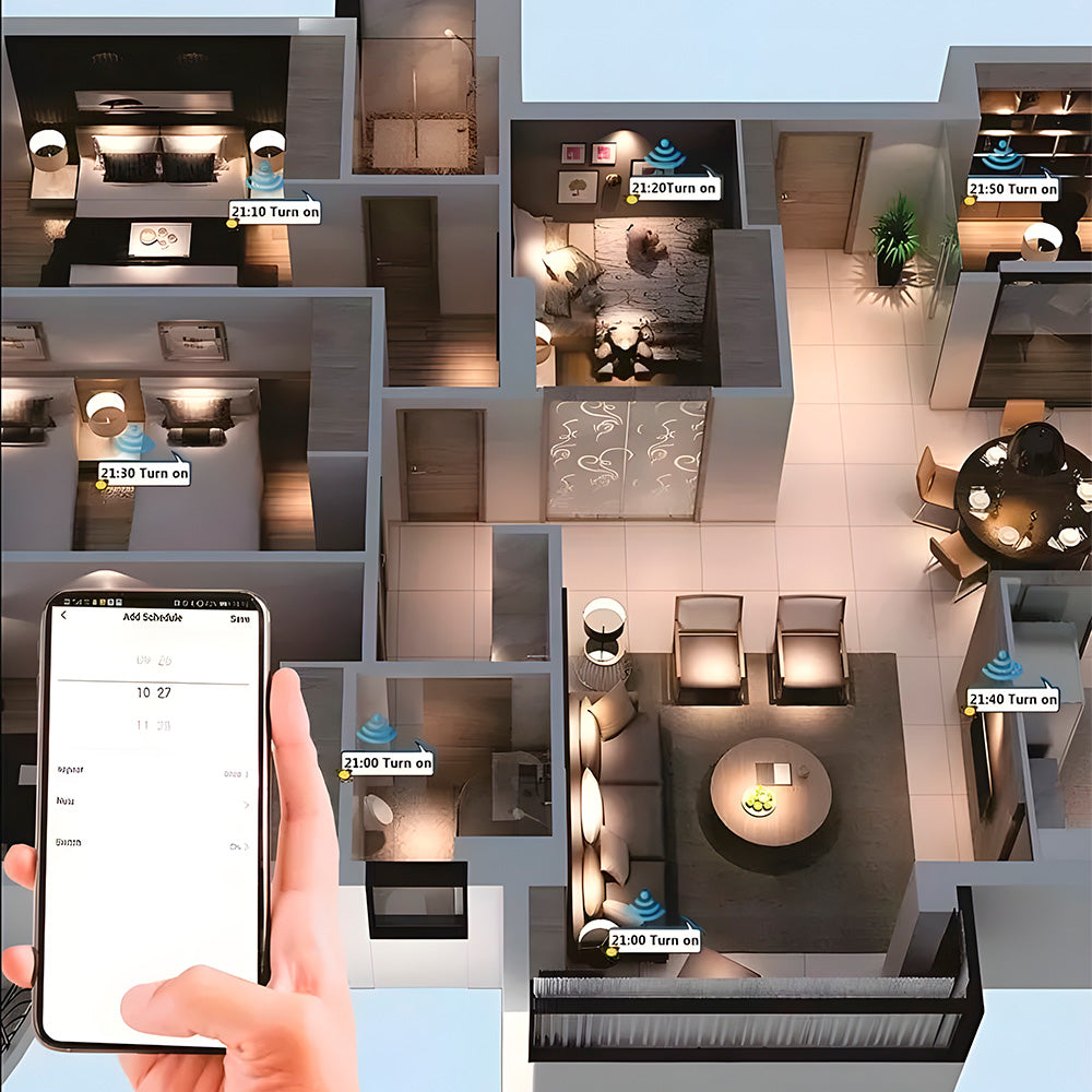 Interruptor De Parede Inteligente Com 4 Botões Touch, Compatível Com Alexa e Google Assistant, Tuya - Branco