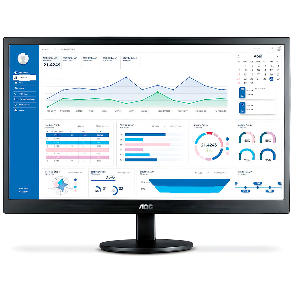 Monitor LED AOC 18.5 Polegadas Vga e HDMI  Widescreen 60Hz E970SWHNL