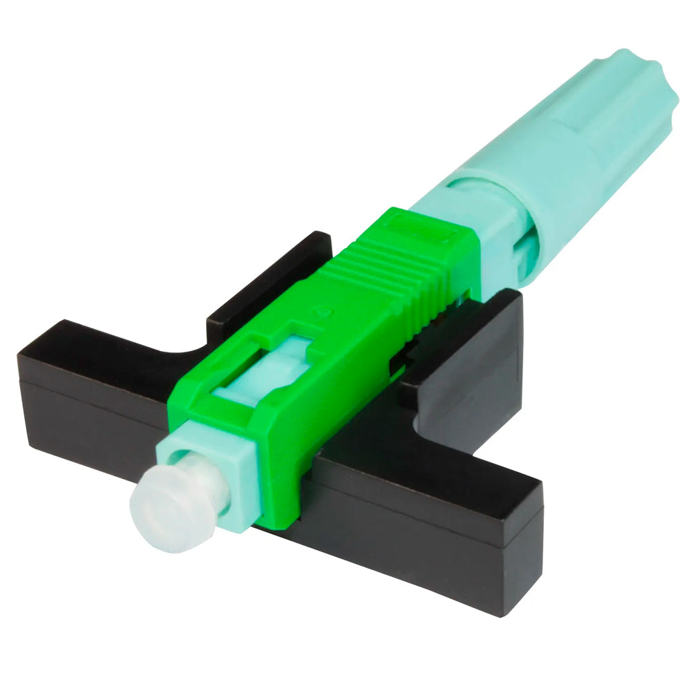Conector de Campo Para Fibra Óptica, Tipo Fast, Rosca, SC/APC, Verde
