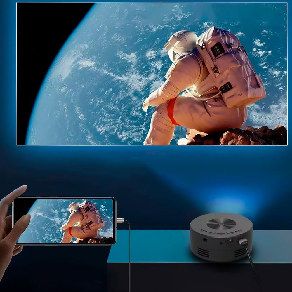 Mini Projetor Portatíl Compatível Com Smartphone, 720P, 1.500 Lúmens, YT200 - Preto
