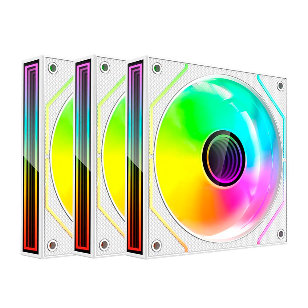 Kit 3 Fan e Controladora RGB, Cooler Fan Gaming F9-L650WHRGB C3Tech - Branco