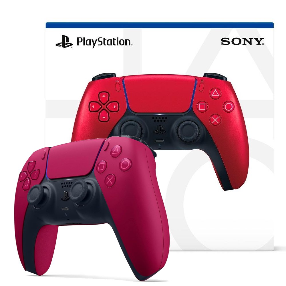 Controle Sony DualSense PS5 Sem Fio Cosmic Red Vermelho Microfone Gatilhos Adaptaveis