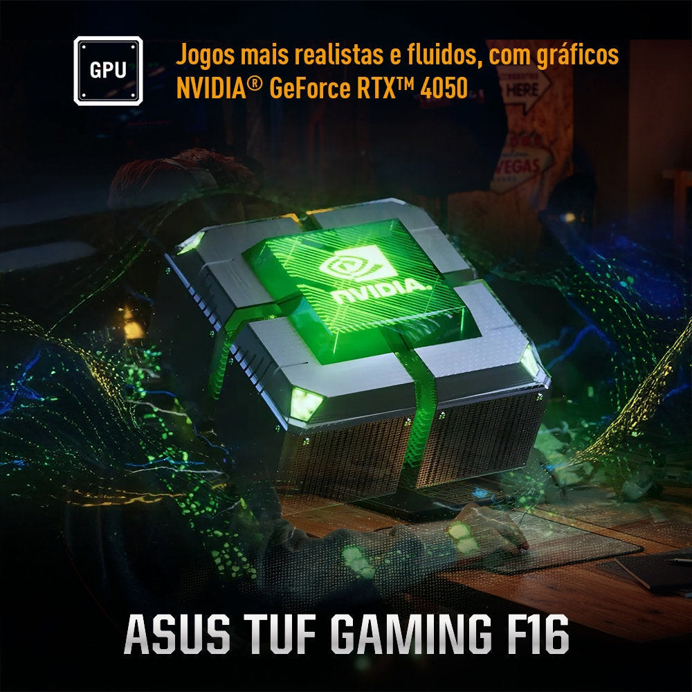 Notebook Gamer ASUS TUF F16 RTX 4050 Intel Core i5-210H RAM 8GB SSD 512GB Tela 16" 144Hz - Linux